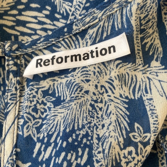 Reformation Dress “Nantre” Bali Blue Sz4 Please note the measurements Nwot - Picture 8 of 8